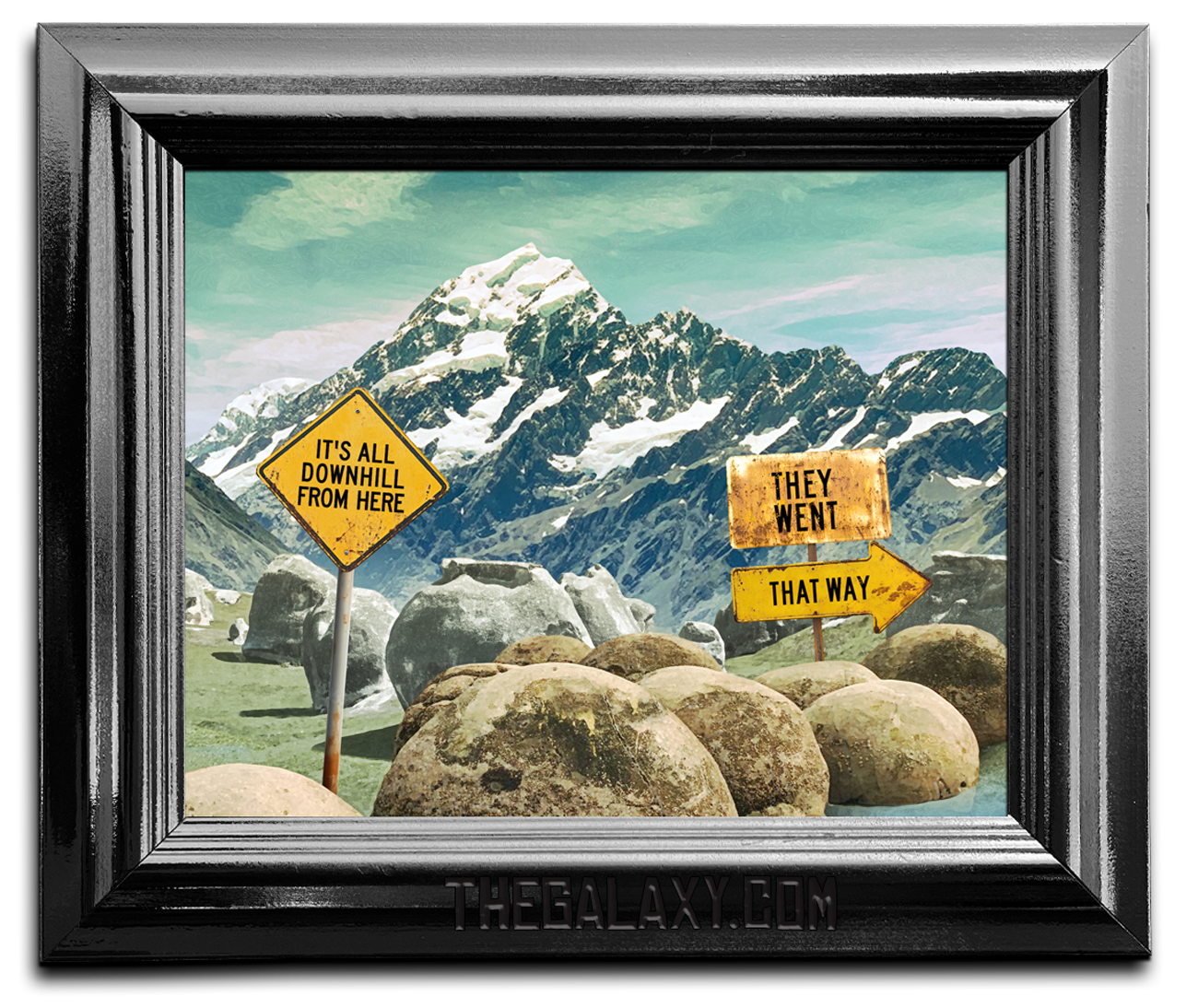 Aoraki to Moeraki via Elephant Rocks with signs
